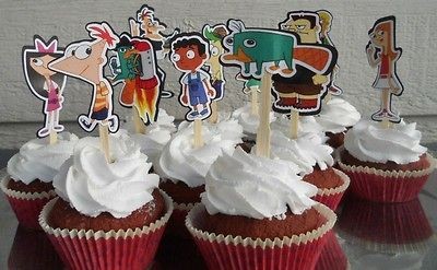 phineas and ferb cupcake cake toppers birthday party decor time