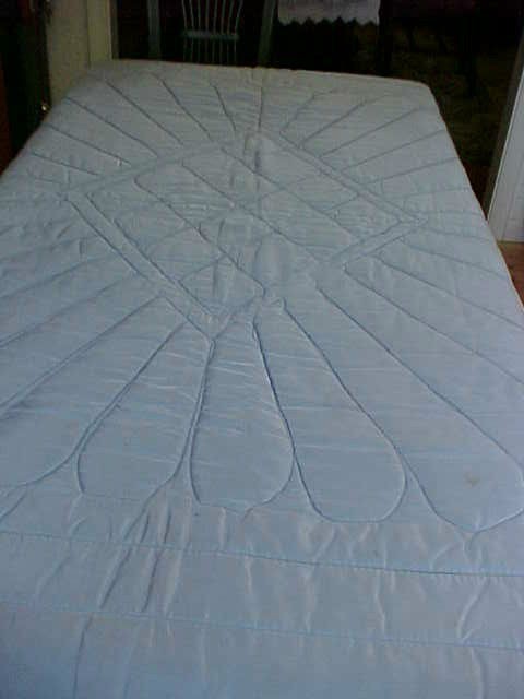 Vintage Sky Blue SilkyTaffeta Comforter~Art Deco Style 1930s