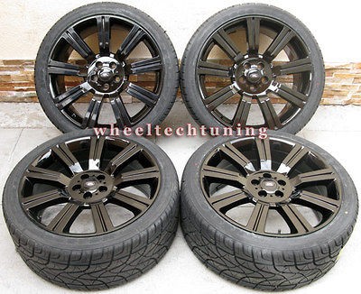 22 RANGE ROVER STORMER WHEEL AND TIRE PACKAGE GLOSSY BLACK