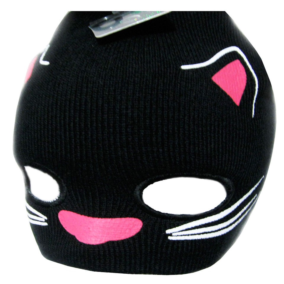 NWT KITTY CAT BEANIE MASK rave dance women teen costume hat