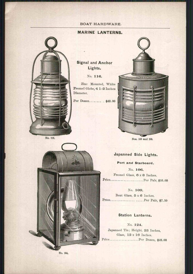   Boat Ship Signal Anchor Lights Lanterns Providence Gypsey Capstan