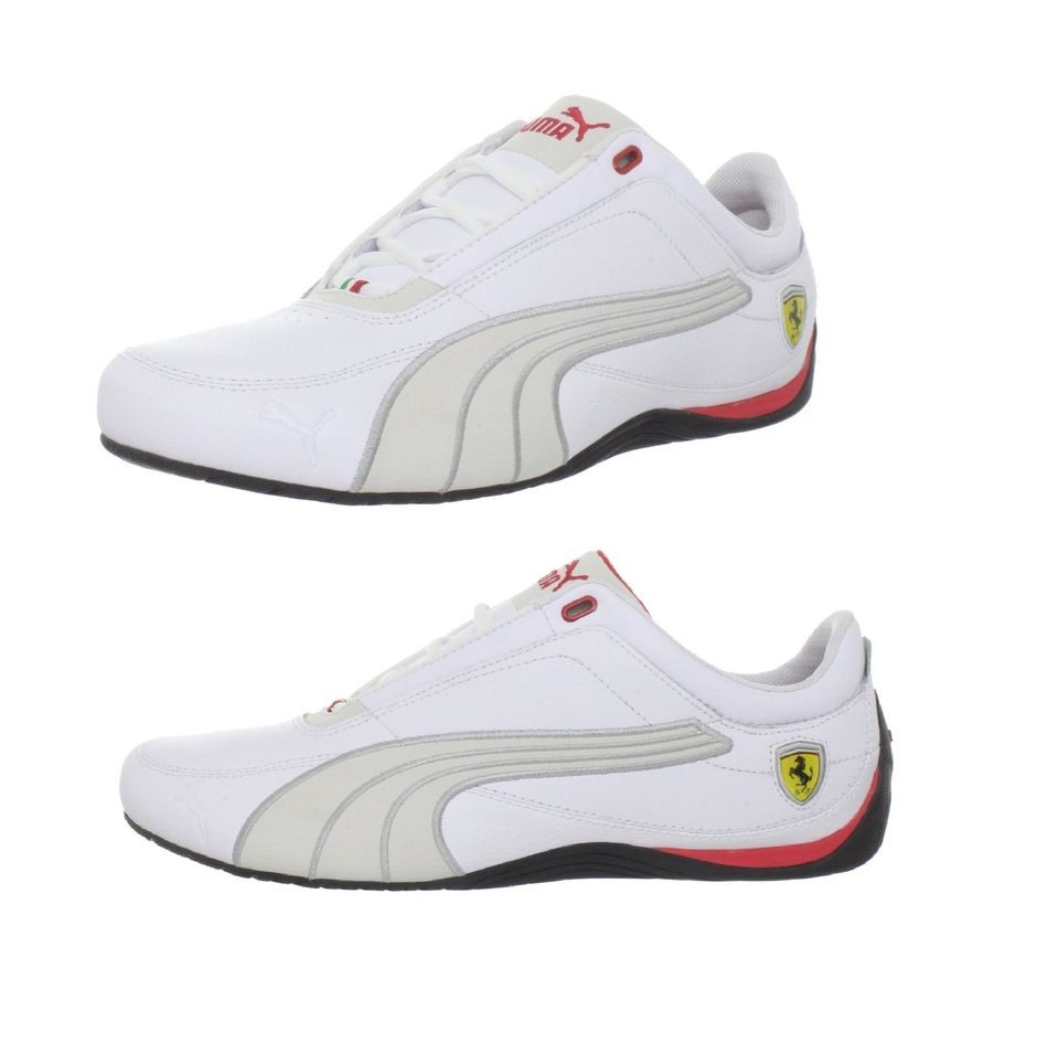 PUMA FERRARI MENS DRIFT CAT 4 SF CARBON FASHION SNEAKER SHOES WHITE 