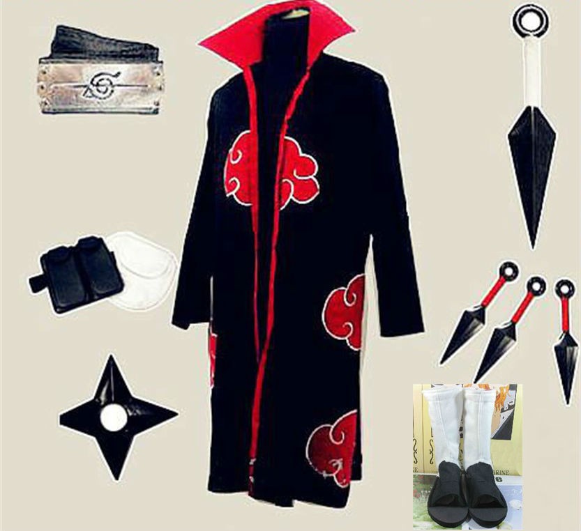 Naruto Itachi Uchiha Cosplay Costume White Shoes Whole set express EMS