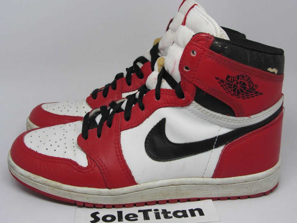 OG 1985 NIKE AIR JORDAN 1 I WHITE BLACK RED sz 8.5 cdp dmp xi iv v vi 