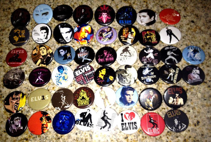 set of 50 elvis presley pins buttons b adges time