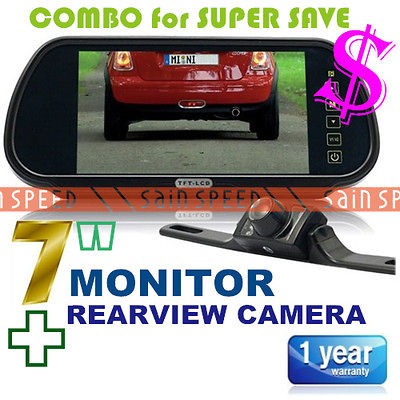 inch Car Rearview Mirror Monitor DVD VCR VCD wide Screen + Rearview 