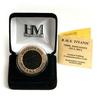 RMS TITANIC 100TH ANNIV LIMITED EDITION COAL COIN W/ COA AUTHENTIC 