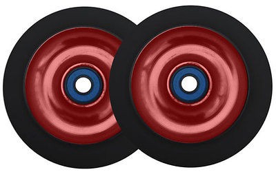 Metal Core Scooter Wheels 100mm RED/BLACK Heavy Duty for RAZOR