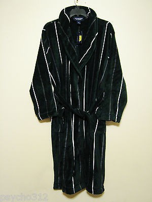 ROUNDTREE & YORKE BIG & TALL ONE SIZE FITS ALL GREEN with STRIPES ROBE