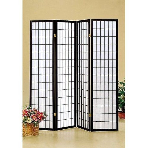 panel black oriental shoji screen room divider time left