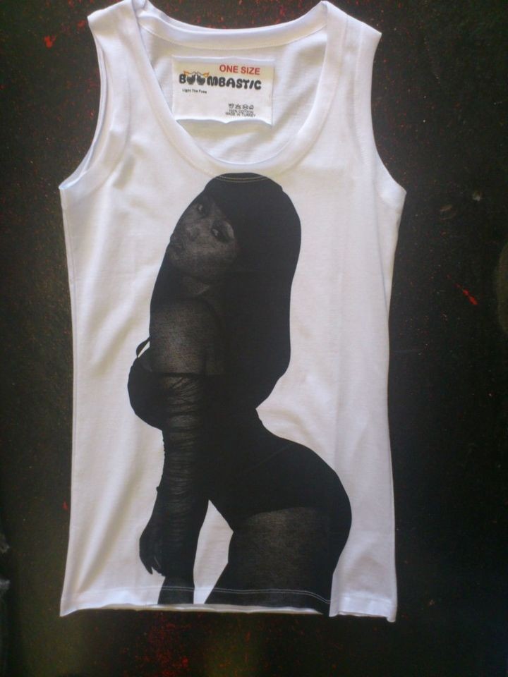 NICKI NICKY MINAJ HIPHOP R&B MUSIC SEXY VEST TOP WHITE LADY WOMEN T 