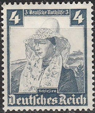   Mi 589 Sc B70 Nazi 3rd Reich Silesia Native Costume Rossberg MH