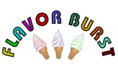 Flavor Burst WORDING Soft Serve 6x13 Decal for Ice Cream Truck or 