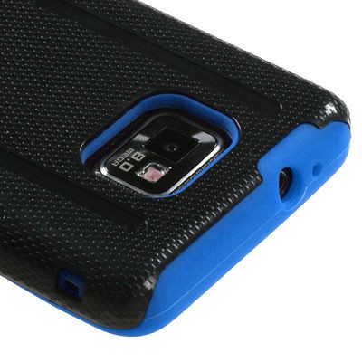 Samsung Galaxy S2 i777 i9100 AT&T HARD SOFT CASE COVER BLUE & BLACK 