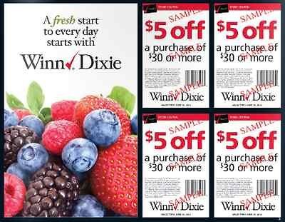 10 WINN DIXIE COUPONS ($50 VALUE) EXP6 30 13 w/*~