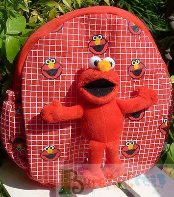   Elmo & Friends STYLISH TODDLER CHILDRENS ZIPPER Small PLUSH BACKPACK