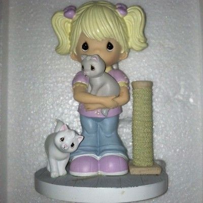 precious moments hamilton collection cat girl figurine 