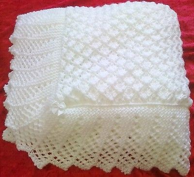 stunning new hand knitted baby shawl blanket 36 x 36
