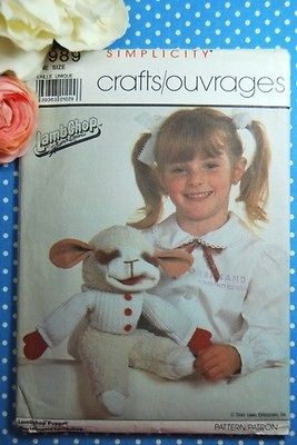   7989 Vintage Puppet Doll Pattern Lambchop by Shari Lewis Lamb Chop