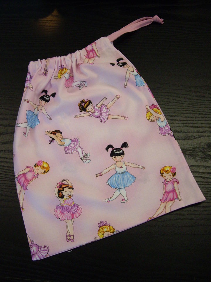 ballet dance shoe accessory bag drawstring pretty ballerina