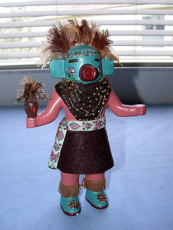 vintage 1995 signed june y ceramic zuni kachina doll 1