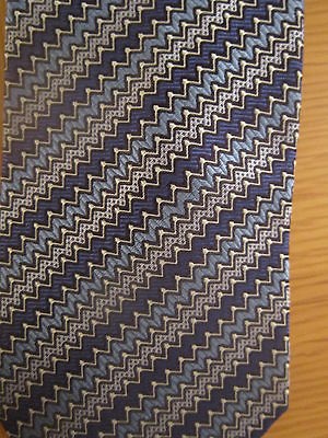 NEW ** Missoni 100% Silk Tie   Made in Italy Blue Zig Zag**NOT A 