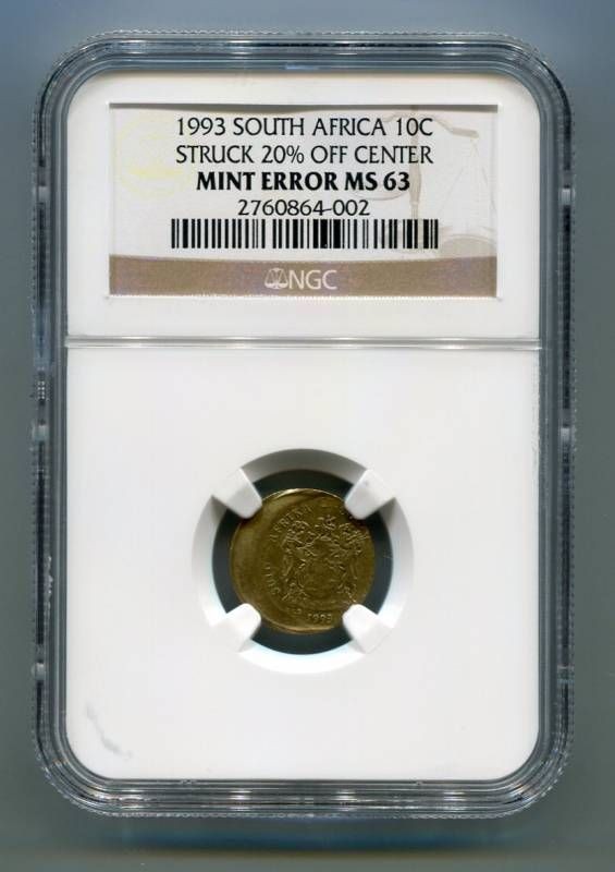 south africa ngc mint error 1993 10 c struck off