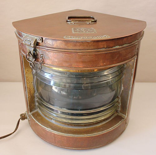 vintage seahorse gb trademark copper ships lantern large time left