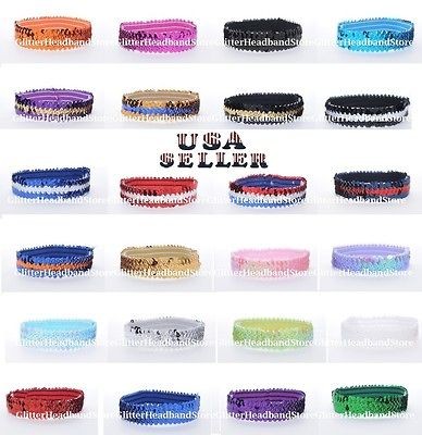   Sparkly Glitter Stretch Softball Volleyball Soccer 1 Headbands