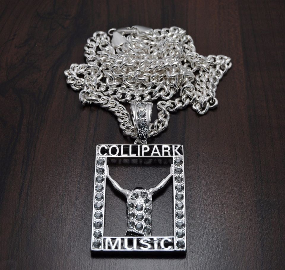 ICED OUT SOULJA BOYS COLLIPARK MUSIC PENDANT 6mm &36 CUBAN CHAIN 