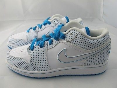 NEW JUNIORS AIR JORDAN 1 PHAT LOW 338146 141 WHITE/LASER BLUE