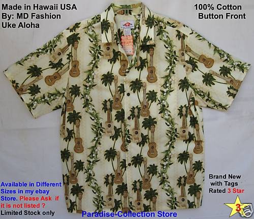 NEW MADE IN HAWAII SHIRTS UKE ALOHA SHIRT KOA KAMAKA GUITAR UKULELE 