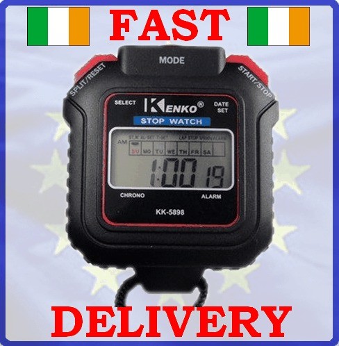 Brand New Professional Classic Sport Stopwatch Quartz Timer + Battery