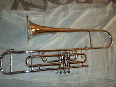 valve trombone silver plating bb pitch undamaged,musical instruments