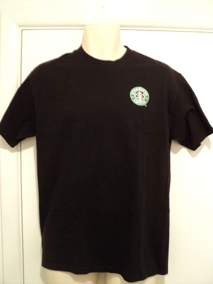 starbucks mermaid logo black t shirt size medium