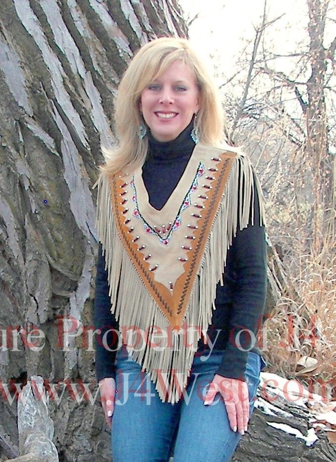 Womens 1 SIZE Suede Fringed Indian Western Cowgirl Rodeo Shawl Super 