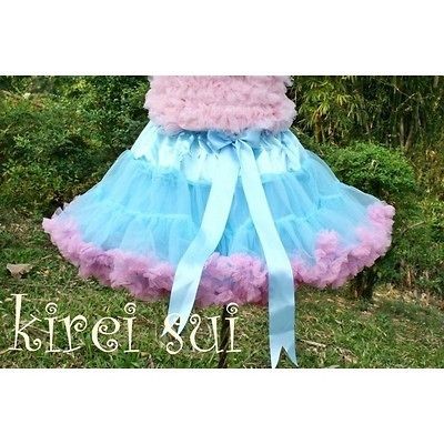 Blue Light Pink Pettiskirt Christmas Birthday Dance Party Pageant Tutu 