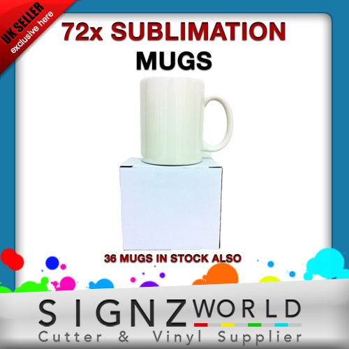 72 White Blank Coated 11oz Mugs   Sublimation Heat Press Printing