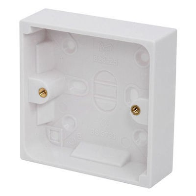 Wall Surface Mount Pattress Electrical Socket Back Box   Single 16mm 