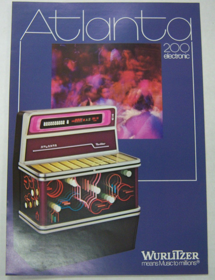 Vintage 1970s Jukebox Advertising Brochure Atlanta 200 By Wurlitzer 