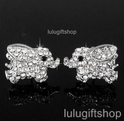   GOLD PLATED DISNEY DUMBO ELEPHANT STUD EARRINGS USE SWAROVSKI CRYSTALS