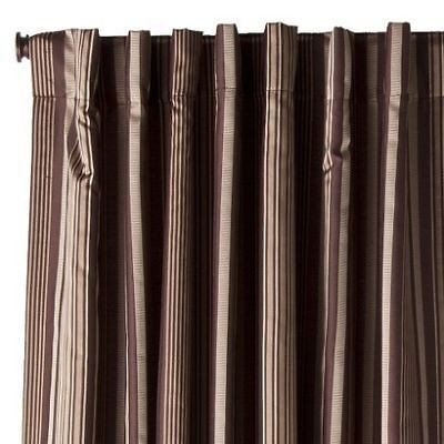 FIELDCREST LUXURY TAFFETA STRIPE WINDOW PANEL 54x84 BROWN