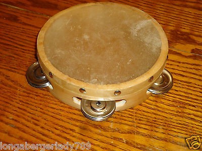 TAMBORINE TAMBOURINE WITH HEAD LOOK HAND DRUM RHYTHM JINGLES STAGE 