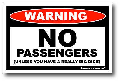 no passengers big d ck funny sticker decal atv utv