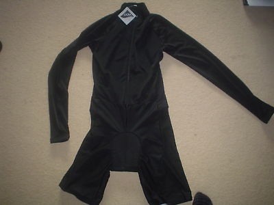 Black Cycling Skinsuit / Skin Suit   Small   Long Sleeved