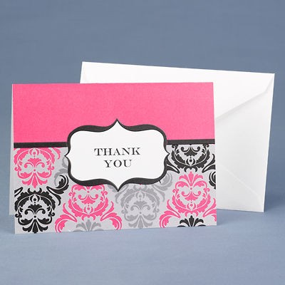   Damask Crest Thank You Cards Party Wedding Gift Thank you Notes 50