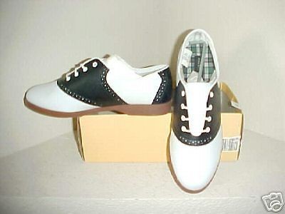 LADIES TEEN size 7 SADDLE OXFORDS 50s SHOES 7.0 NWT SNAZZY Black 