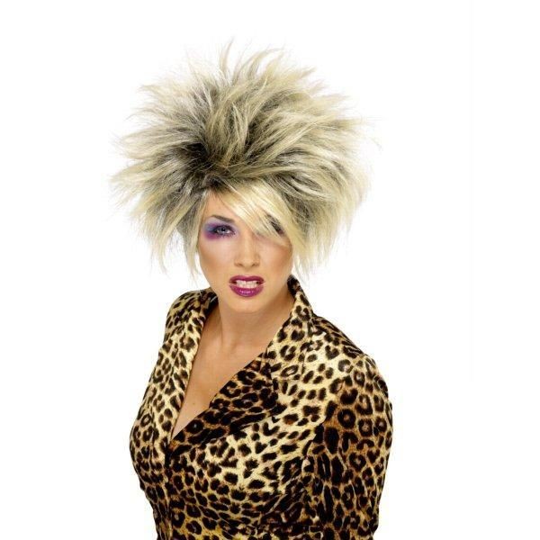 Womens 80s Blonde Wild Girl Wig Smiffys Fancy Dress Tina Turner