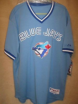 authentic majestic toronto blue jays blue retro jersey size 52