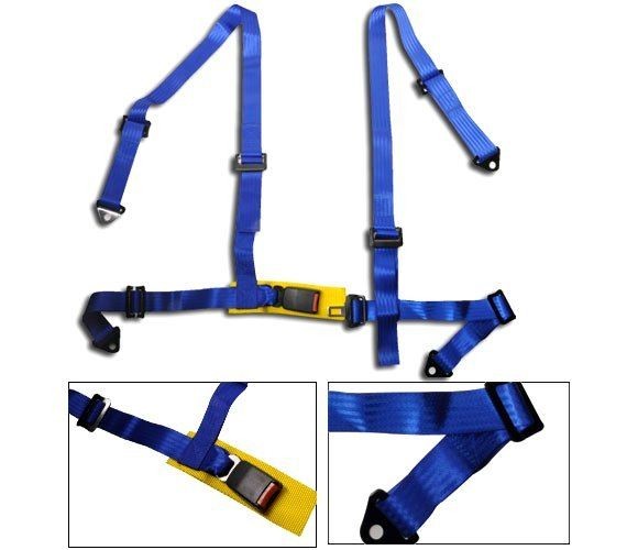   BLUE 4 POINT RACING SEAT BELT HARNESS TOYOTA NEW * (Fits MR2 Spyder